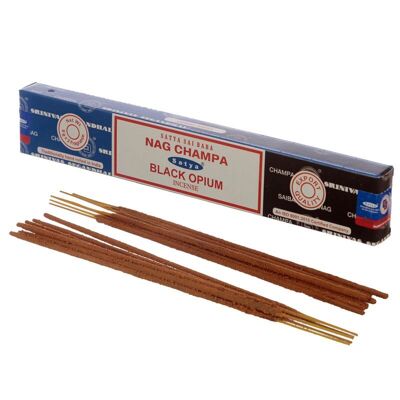 01307 Bâtonnets d'encens Satya Nag Champa et opium noir