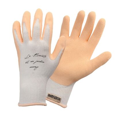Very fine gardening gloves, with natural eucalyptus scent, light apricot color NUDE - Size 07