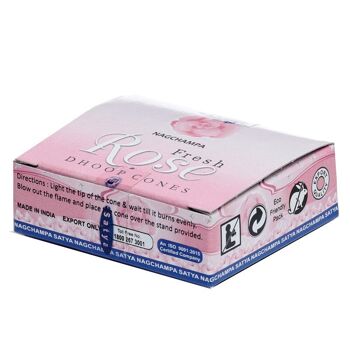 01434 Cônes d'encens Satya Nag Champa Rose Dhoop