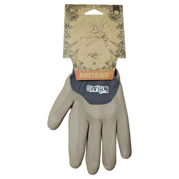 Gants de jardinage confortables et imperméables couleurs caramel et noir ONE4ALL-Taille 09 8