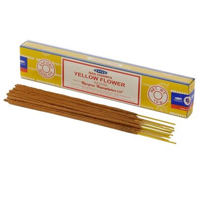 01368 Satya Yellow Flower Nag Champa Incense Sticks