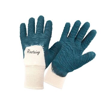 Gants de jardinage, taille des rosiers et petits épineux en latex épais-couleur bleu pétrole PROTECT -Taille 08 5