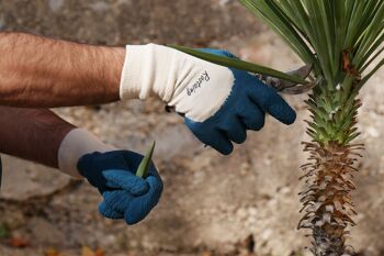 Gants de jardinage, taille des rosiers et petits épineux en latex épais-couleur bleu pétrole PROTECT -Taille 08 6