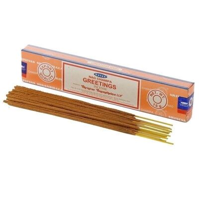01357 Satya Greetings Nag Champa Incense Sticks
