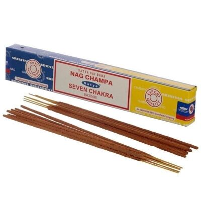 01333 Satya Nag Champa & Sette Chakra Bastoncini di Incenso