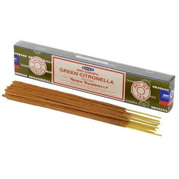 01356 Bâtonnets d'encens Nag Champa à la citronnelle verte Satya