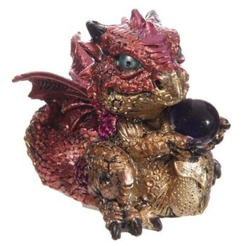 Mignon bébé dragon avec boule de cristal 4