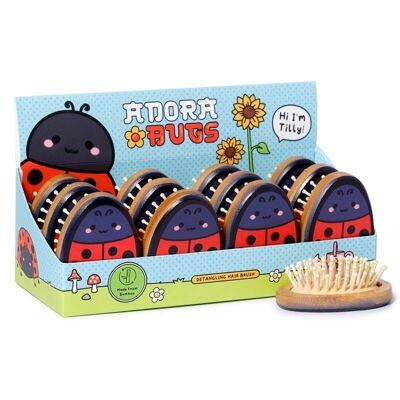 Adoramals Adorabugs Tilly the Ladybird Shaped Bamboo Hair Brush