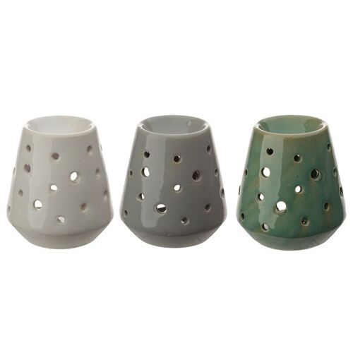 Eden Tapered Ceramic Oil Burner with Circular Cut-outs