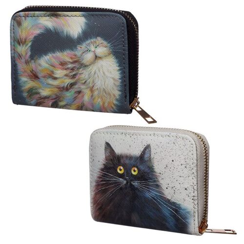 Kim Haskins Cat Zip Around Small Wallet Purse