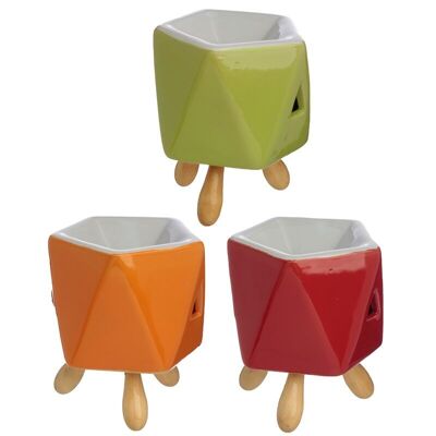 Eden Abstract Bold Colours Ceramic Oil Burner with Feet
