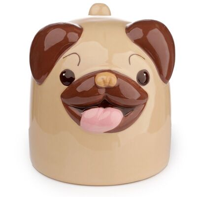 Taza con forma de cerámica al revés de Mopps Pug