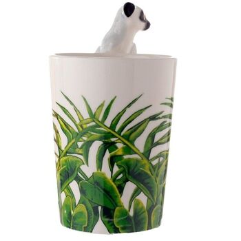 Tasse en forme de céramique avec poignée en forme de lémurien et décalcomanie de la jungle 2