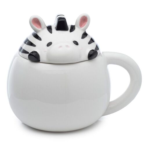 Adoramals Zebra Peeping Lid Ceramic Lidded Animal Mug