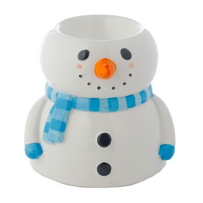 Festive Friends Weihnachts-Ölbrenner aus Keramik in Form eines Schneemanns