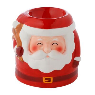 Festive Friends Quemador de aceite de cerámica de Navidad con forma de Papá Noel
