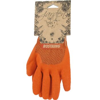 Gants de jardinage imperméables & grippants en latex-couleur orange VISIBLE- Taille 08 6
