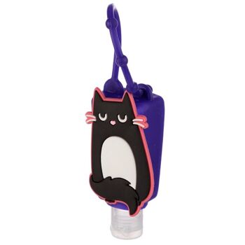 Gel Désinfectant pour les Mains Feline Fine Chat Noir Housse Silicone