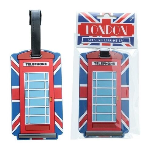 London Union Flag Telephone Box PVC Luggage Tag