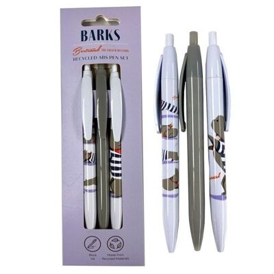 Barks Bertrand the French Bulldog Recycled ABS (RABS) Pen Set of 3