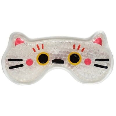 Máscara de ojos de gel con forro de felpa de gato de la suerte de Maneki Neko