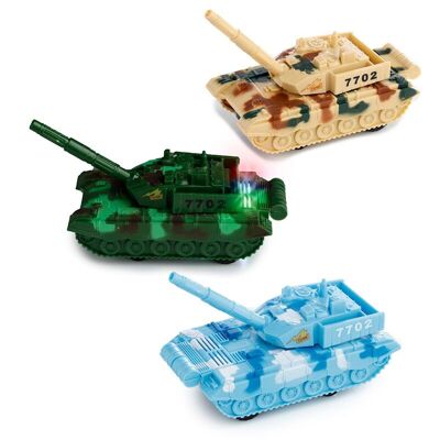 Push/Pull-Action-Spielzeug mit Tank-Reibung, Licht und Ton