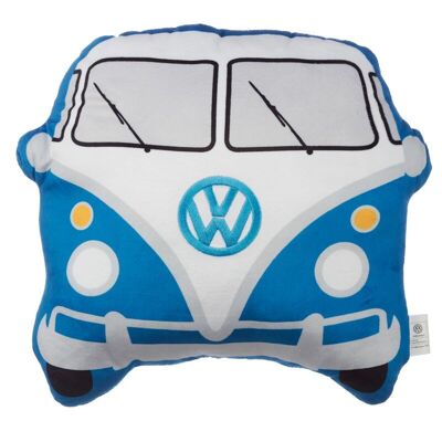 Peluche Volkswagen VW T1 Camper Bus en forme de coussin bleu