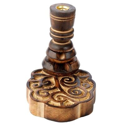 Happy Tree Mango Wood Backflow Incense Burner