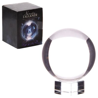 Bola de cristal con soporte de cristal y caja de regalo de 7,5 cm