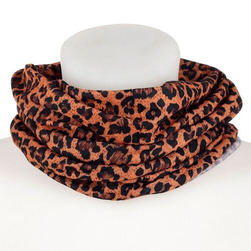 Leopard Print Neck Warmer Tube Scarf