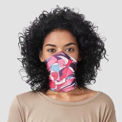 Pink Patterned Neck Warmer Tube Scarf