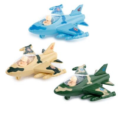 Camouflage Fighter Plane Friction Push/Pull Action Toy