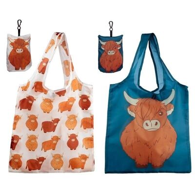 Foldable Reusable Shopping Bag Highland Coo Cow