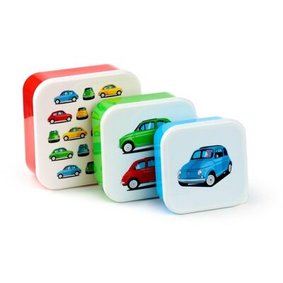 Set of 3 Lunch Box M/L/XL Retro Fiat 500