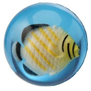 Balle rebondissante en caoutchouc pour poissons tropicaux 3D (baignoire en plastique) 3