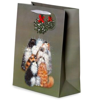 Kim Haskins Cats Sac-cadeau de gui de Noël Grand 2