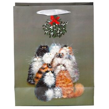 Kim Haskins Cats Sac-cadeau de gui de Noël Grand 4