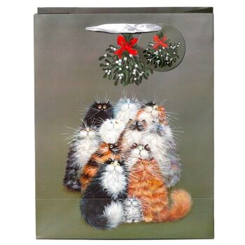 Kim Haskins Cats Sac-cadeau de gui de Noël Grand 5