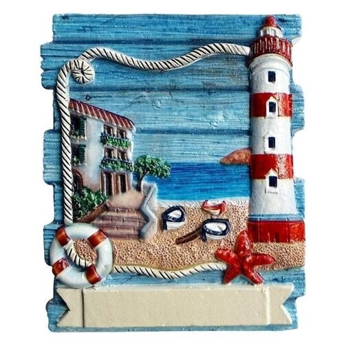 3D Printed Souvenir Seaside Magnet - Beach House and Lighthouse