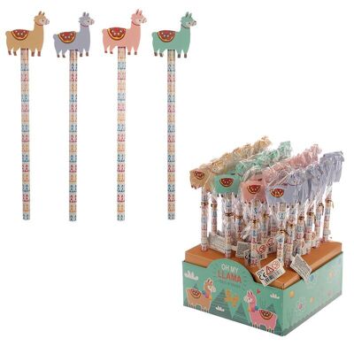 Oh My Llama Pencil & Eraser Topper