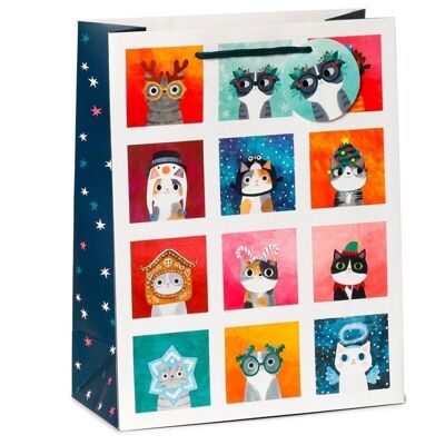 Christmas Angie Rozelaar Planet Cat Gift Bag Large