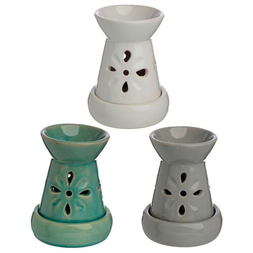 Eden Ceramic Oil & Wax Melt Burner with Flower Cut-out