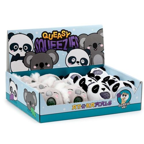 Queasy Squeezies Adoramals Panda, Koala Plush Squeezy Toy