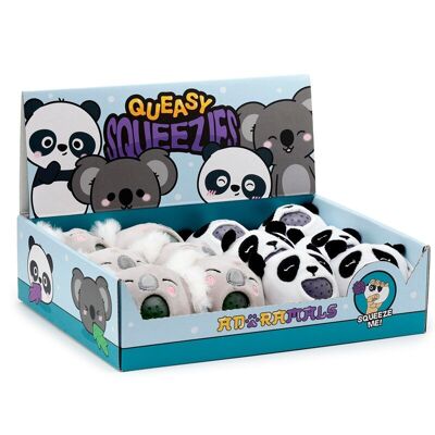 Queasy Squeezies Adoramals Panda, Koala Peluche Squeezy Toy