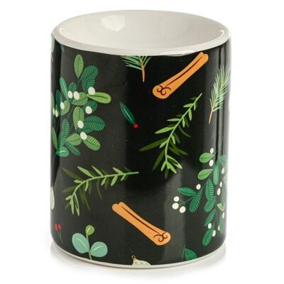 Mistletoe & Pine Christmas Festive Floral Printed Ceramic Oil Burner