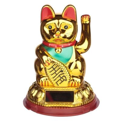 Maneki Neko Golden Lucky Waving Cat Solar Pal