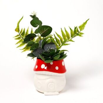 Fairy Toadstool House Jardinière/pot de fleurs en céramique 2
