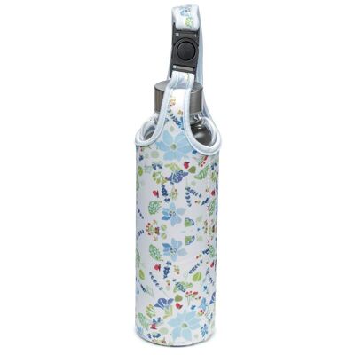 Julie Dodsworth Blue Lavender Garden Glass Water Bottle with Protective Sleeve
