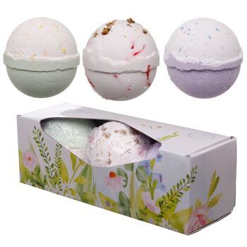 Ensemble de 3 bombes de bain Botanical Gardens parfums floraux