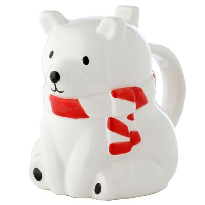 Tazza in ceramica a forma di orso polare capovolto